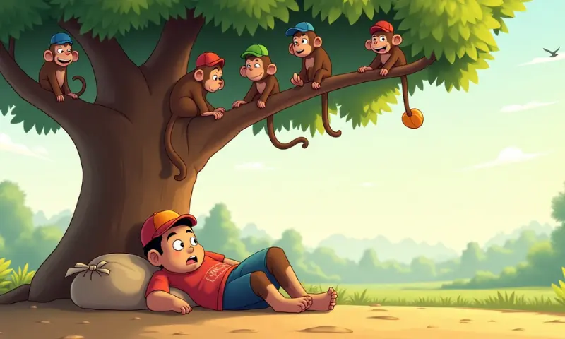नकलची बंदर और टोपी बेचने वाले की कहानी: moral story in hindi