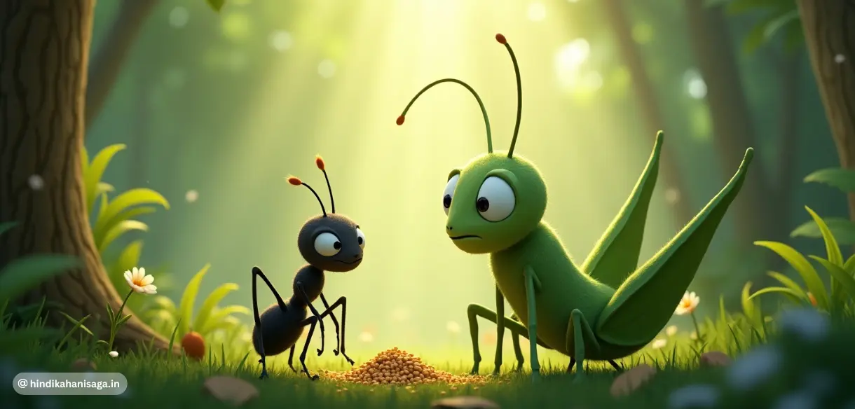 The Ant And The Grasshopper Story In Hindi