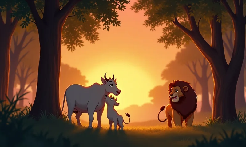 lion and cow story in hindi